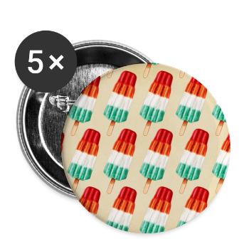 POPSICLES DANS UN LOOK RÉTRO COLORÉ - Lot de 5 grands badges (56 mm) - blanc - Devant