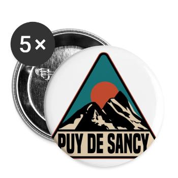 Puy de sancy - Lot de 5 grands badges (56 mm) - blanc - Devant