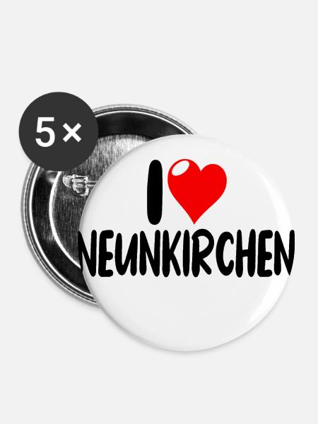 Neunkirchen - Buttons groß 56 mm (5er Pack) - Weiß