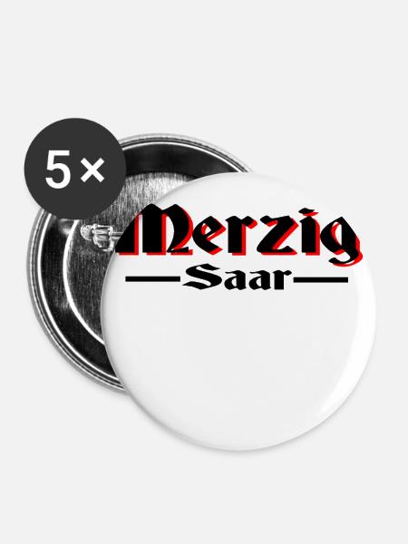 merzig saar - Buttons groß 56 mm (5er Pack) - Weiß