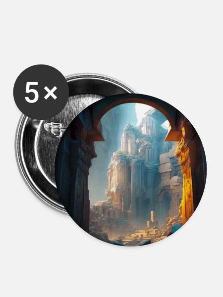 Stadt 02 - Buttons groß 56 mm (5er Pack) - Weiß