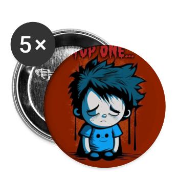 Geek - Nicht top 01 - Buttons groß 56 mm (5er Pack) - Weiß - Vorne