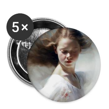 Frauenmalerei 01 - Buttons groß 56 mm (5er Pack) - Weiß - Vorne