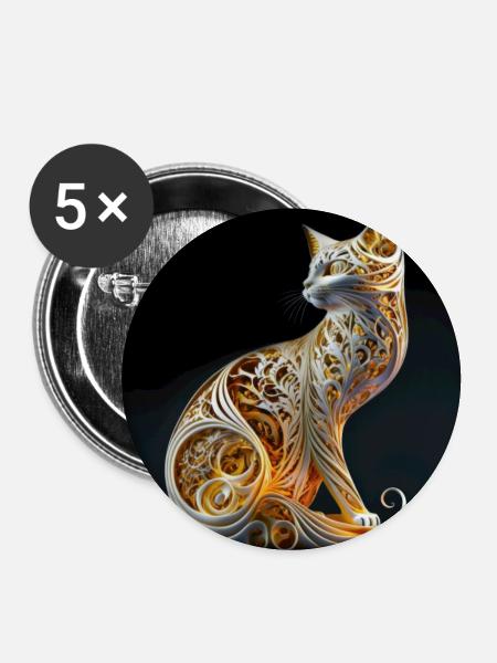 Kat 01 - Buttons groß 56 mm (5er Pack) - Weiß