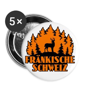 Fränkische Schweiz - Buttons groß 56 mm (5er Pack) - Weiß - Vorne