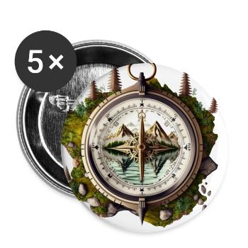 Path to nature - Buttons large 2.2''/56 mm (5-pack) - white - Front