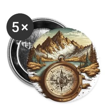 La boussole de l’aventure - Lot de 5 grands badges (56 mm) - blanc - Devant