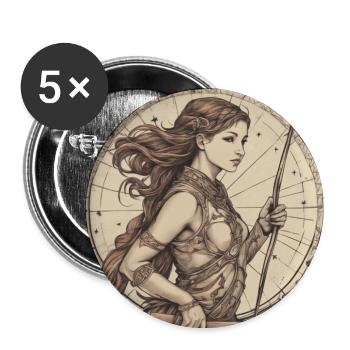 Zodiac Sagittarius - Buttons groß 56 mm (5er Pack) - Weiß - Vorne