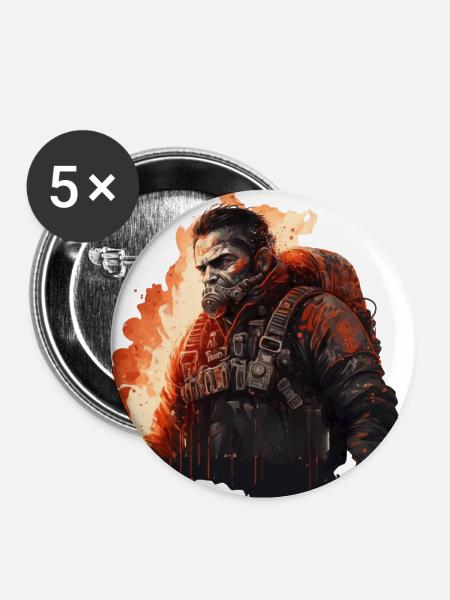 Einsatz - Buttons groß 56 mm (5er Pack) - Weiß