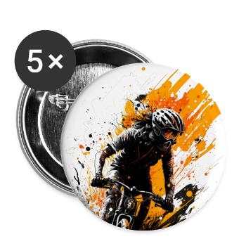 Fahrrad MTB - Buttons groß 56 mm (5er Pack) - Weiß - Vorne