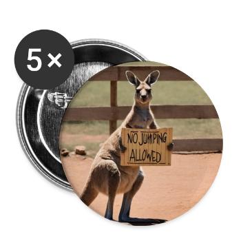 Kangaroo Meme Design - Printflow - Lot de 5 grands badges (56 mm) - blanc - Devant