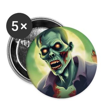 Zombie Halloween Edition 2023! Printflow. - Buttons groß 56 mm (5er Pack) - Weiß - Vorne