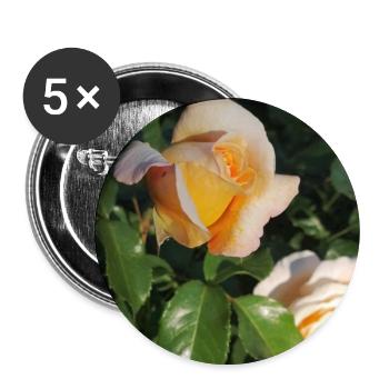 Bouton de rose délicat - Lot de 5 grands badges (56 mm) - blanc - Devant