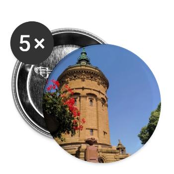 CHÂTEAU D’EAU DE MANNHEIM - Lot de 5 grands badges (56 mm) - blanc - Devant