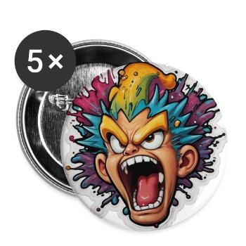 Splash boom bang, fantastic sticker - Buttons large 2.2''/56 mm (5-pack) - white - Front