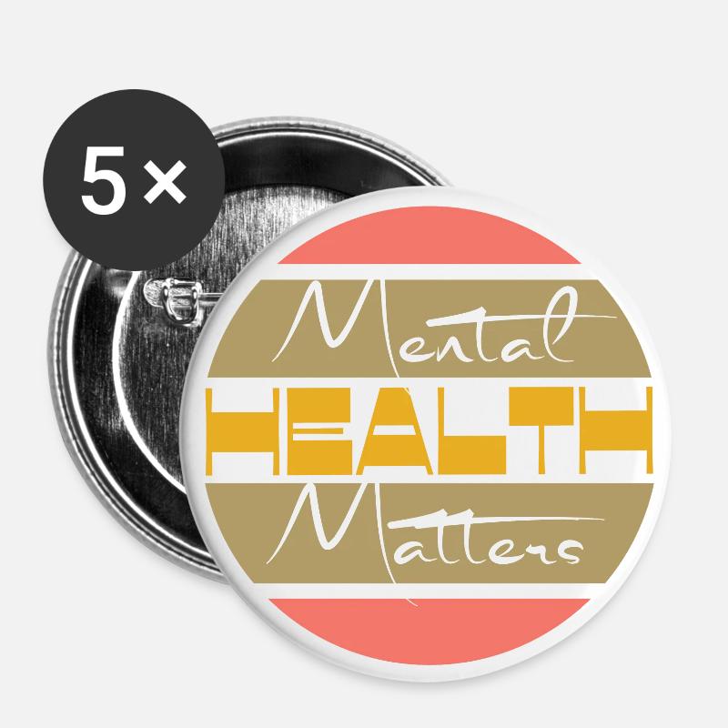 Mental health matters - Buttons large 2.2''/56 mm (5-pack) - white