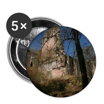 Mystical castle ruins Waldeck (Northern Black Forest) - Buttons large 2.2''/56 mm (5-pack) - white - Front