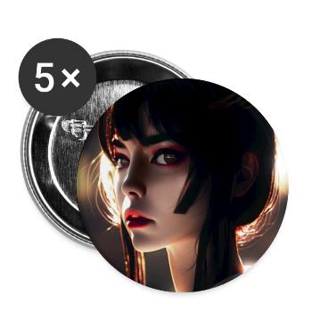 AKEMI Strahlende Schönheit - Buttons groß 56 mm (5er Pack) - Weiß - Vorne