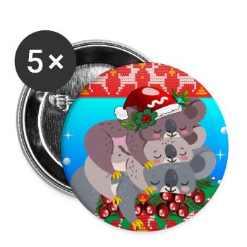 HÄSSLICHER WEIHNACHTSPULLOVER - KOALA BEAR FAMILY - Buttons groß 56 mm (5er Pack) - Weiß - Vorne