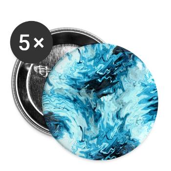 Eau Maritime Marbre Design - Lot de 5 grands badges (56 mm) - blanc - Devant