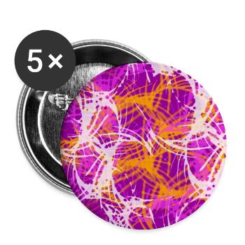 Abstract color loops in purple and orange - Buttons large 2.2''/56 mm (5-pack) - white - Front