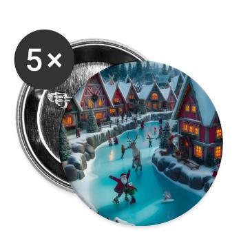 Scandinavian Christmas Village - Buttons large 2.2''/56 mm (5-pack) - white - Front