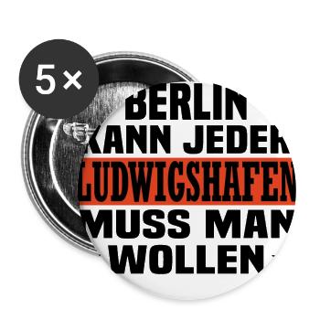 ludwigshafen - Buttons groß 56 mm (5er Pack) - Weiß - Vorne