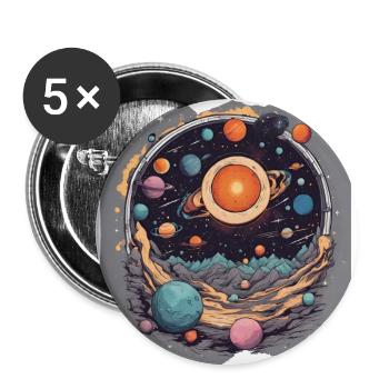Celestial Harmony Solar System Sun Planets Space - Buttons large 2.2''/56 mm (5-pack) - white - Front