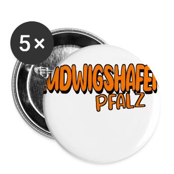 ludwigshafen - Buttons groß 56 mm (5er Pack) - Weiß - Vorne