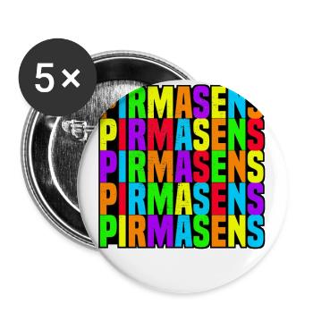 Pirmasens - Buttons groß 56 mm (5er Pack) - Weiß - Vorne