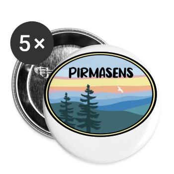 Pirmasens - Buttons groß 56 mm (5er Pack) - Weiß - Vorne