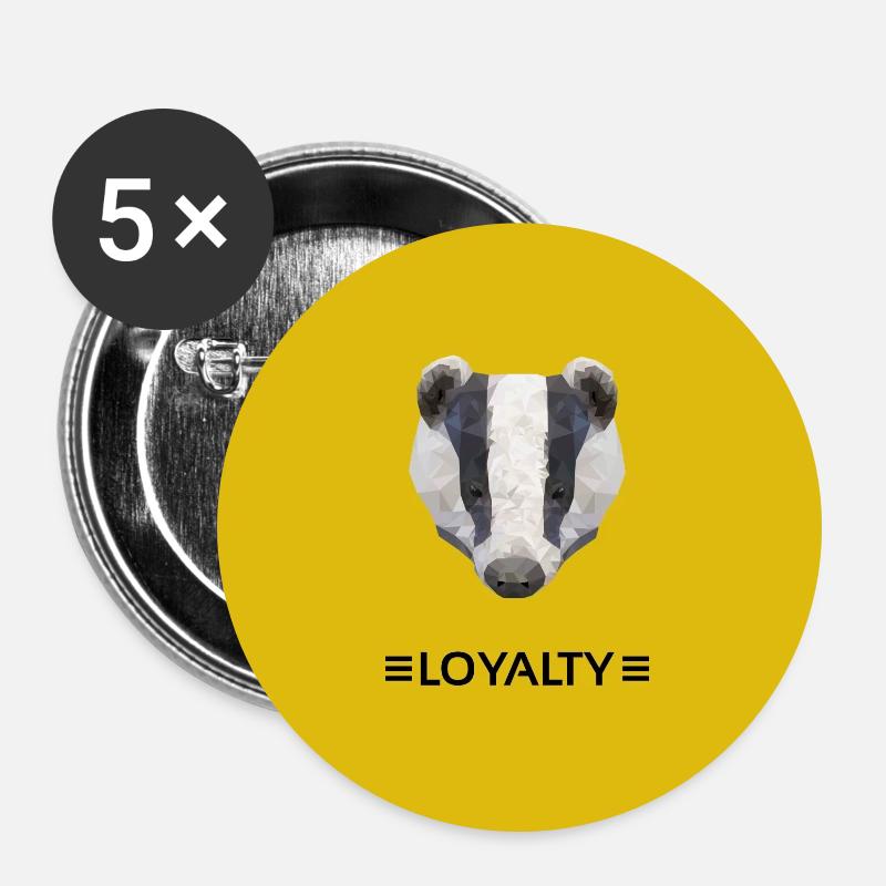 Loyal Badger - Buttons large 2.2''/56 mm (5-pack) - white