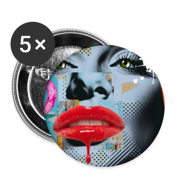 Colorful Collage Pop Art - Buttons large 2.2''/56 mm (5-pack) - white - Front