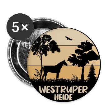 Westruper Heide - Buttons groß 56 mm (5er Pack) - Weiß - Vorne