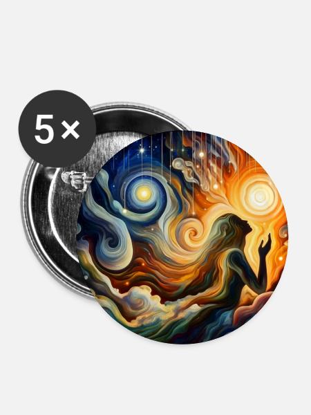 Sternenhimmel - Buttons groß 56 mm (5er Pack) - Weiß