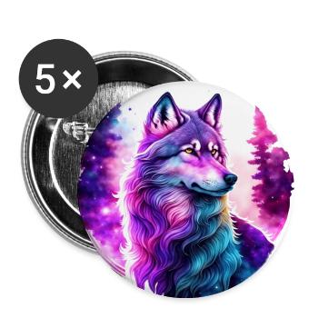 Wolf - Buttons large 2.2''/56 mm (5-pack) - white - Front