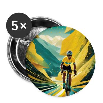 Highway to Yellow Glory - Buttons large 2.2''/56 mm (5-pack) - white - Front