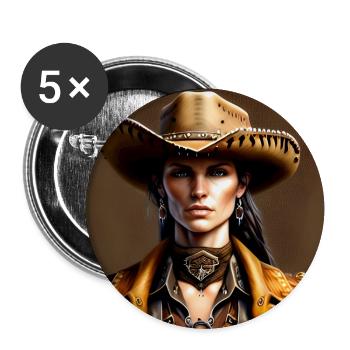 Un nouveau shérif est en ville - Lot de 5 grands badges (56 mm) - blanc - Devant