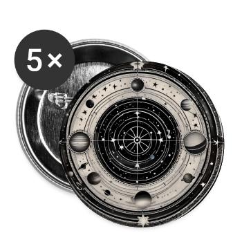 Dartboard Odyssee - Buttons groß 56 mm (5er Pack) - Weiß - Vorne