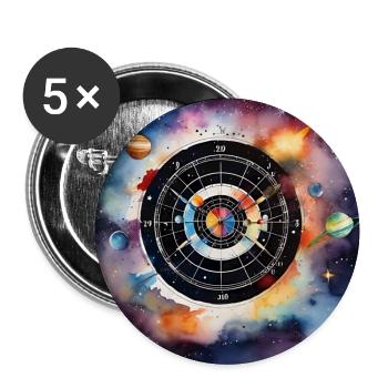 Kosmischer Dart-Karneval - Buttons groß 56 mm (5er Pack) - Weiß - Vorne