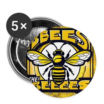 Rettet die Bienen - Buttons groß 56 mm (5er Pack) - Weiß - Vorne