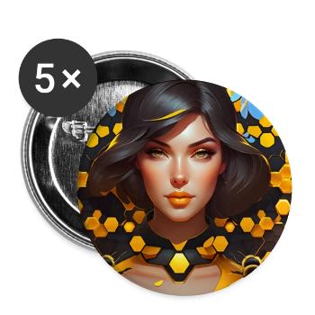 Reine des abeilles - Lot de 5 grands badges (56 mm) - blanc - Devant