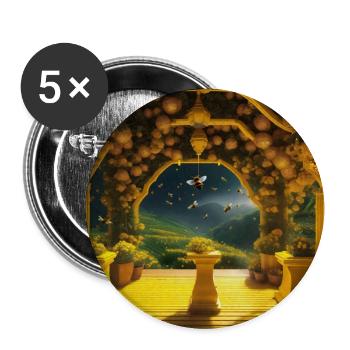 Inside the Beehive - Buttons large 2.2''/56 mm (5-pack) - white - Front