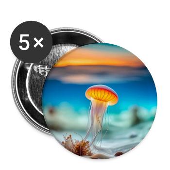 Jellyfish - Buttons large 2.2''/56 mm (5-pack) - white - Front