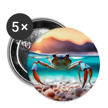 Underwater Crab - Buttons large 2.2''/56 mm (5-pack) - white - Front