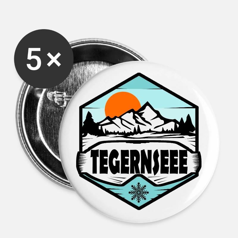 Tegernsee - Buttons groß 56 mm (5er Pack) - Weiß