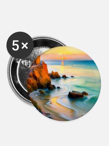 Bucht des Impressionismus - Buttons groß 56 mm (5er Pack) - Weiß