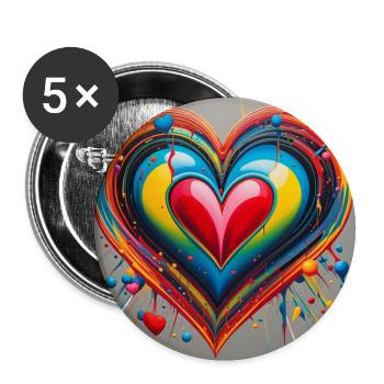 A Radiant Heart - Buttons large 2.2''/56 mm (5-pack) - white - Front