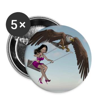 Schwingen am Himmel. - Buttons groß 56 mm (5er Pack) - Weiß - Vorne