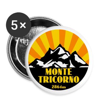 Monte Tricorno - Buttons groß 56 mm (5er Pack) - Weiß - Vorne
